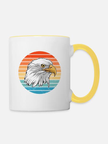 Weißkopfseeadler - Tasse zweifarbig - Weiß/Gelb