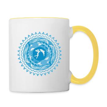 Fille de Poséidon - Mug contrasté - blanc/jaune - Droite