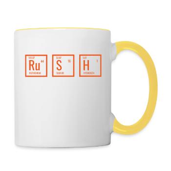 Chemise parfaite pour les étudiants en chem "RUSH - Mug contrasté - blanc/jaune - Droite
