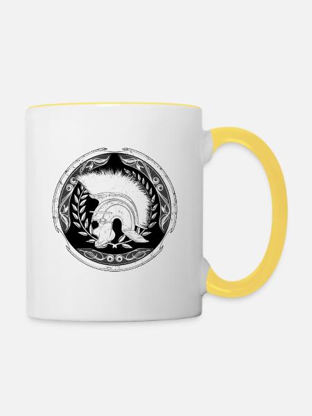 Römischer Zenturio - Tasse zweifarbig - Weiß/Gelb