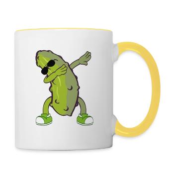 Tamponner le concombre Dab Swag Swagger T-shirt - Mug contrasté - blanc/jaune - Droite