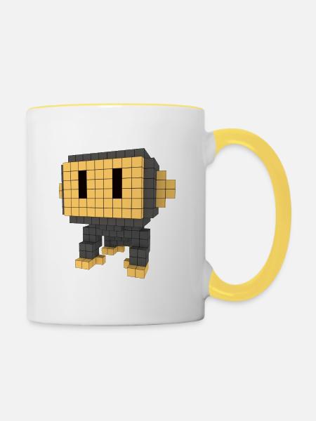 Schimpanse - Tasse zweifarbig - Weiß/Gelb