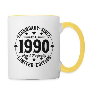 Legendary since 1990 - Contrasting Mug - white/yellow - Right