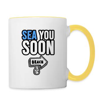 Sea you soon! - Tasse zweifarbig - Weiß/Gelb - Rechts