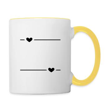 Ligne Cœur Noir - Mug contrasté - blanc/jaune - Droite