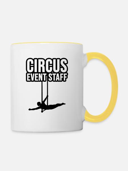 Zirkus Personal - Tasse zweifarbig - Weiß/Gelb
