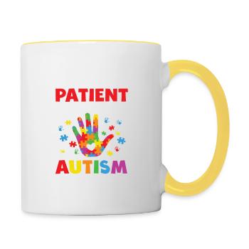 Please Be Patient with Me I Have Autism - Contrasting Mug - white/yellow - Right