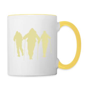 Nordic Walking Silhouette Team - Contrasting Mug - white/yellow - Right