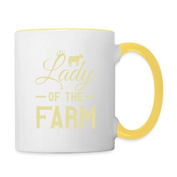 Lady Farmer Landwirtin - Tasse zweifarbig - Weiß/Gelb - Rechts