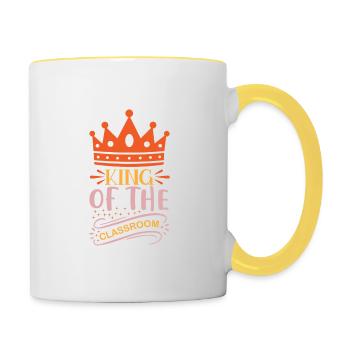 School Quote King Of The Classroom - Contrasting Mug - white/yellow - Right