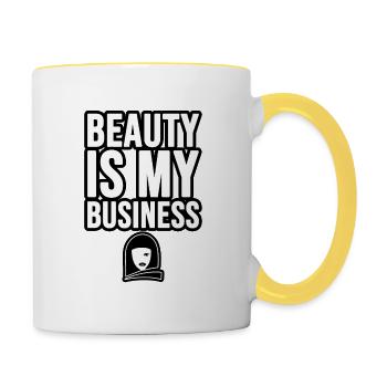 Beauty is my Business - Contrasting Mug - white/yellow - Right