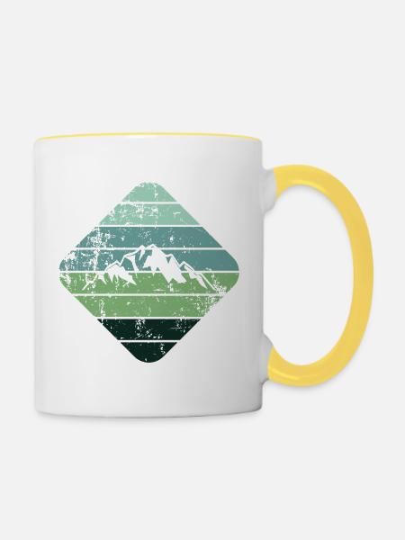 Berg - Tasse zweifarbig - Weiß/Gelb
