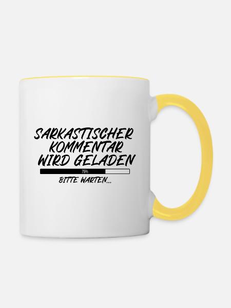 Sarkastischer Kommentar wird geladen - Tasse zweifarbig - Weiß/Gelb
