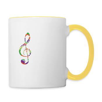 Music Quote Without Music Life Would Bb II - Contrasting Mug - white/yellow - Right