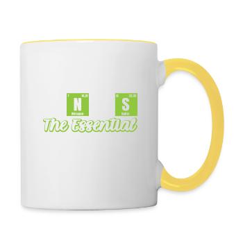 Tennis Zitat Tennis Das wesentliche Element - Tasse zweifarbig - Weiß/Gelb - Rechts