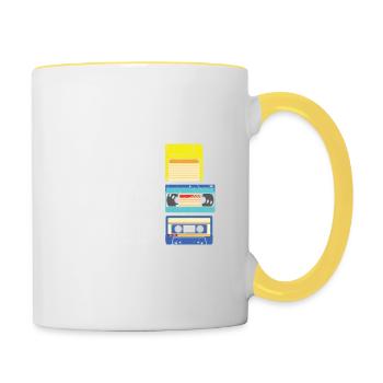 Retro Birthday VHS Cassette I’m This Old - Contrasting Mug - white/yellow - Right