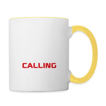 Mechanic Quote Funny Mechanics | The Garage is Cal - Contrasting Mug - white/yellow - Right