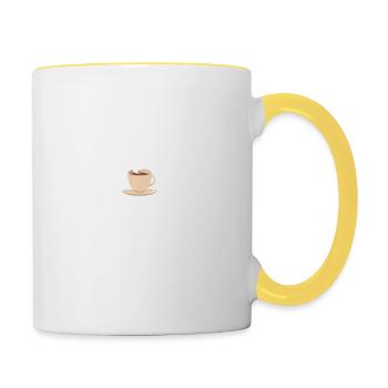 Dog Quote Coffee and my Frenchie Bulldog - Contrasting Mug - white/yellow - Right