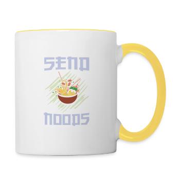 Anime Zitat Senden Noods Japanische Nudeln Schüssel Anime - Tasse zweifarbig - Weiß/Gelb - Rechts