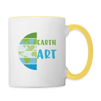 Earth Quote The Earth Without Art Is Just Eh - Contrasting Mug - white/yellow - Right