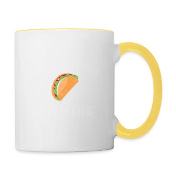 Valentine Quote Tacos Are My Valentine Valentine’s - Contrasting Mug - white/yellow - Right