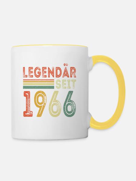 Legendär seit 1966 jahrgang 1966 - Tasse zweifarbig - Weiß/Gelb