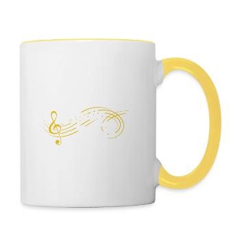 Music Quote Without Music Life Would Bb - Contrasting Mug - white/yellow - Right