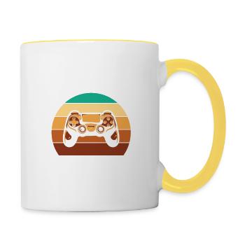 Gaming-Zitat Ich habe keine Zeit, die ich habe, um Gam zu prügeln - Tasse zweifarbig - Weiß/Gelb - Rechts