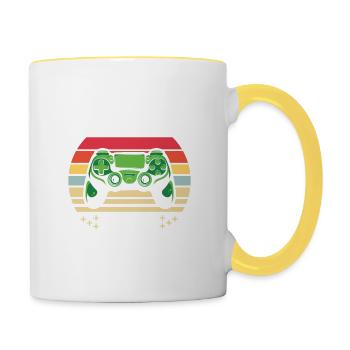 Gaming Quote Gamer Dad Like A Normal Dad Video Gam - Contrasting Mug - white/yellow - Right