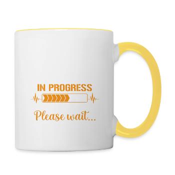 Nurse Quote Nurse In Progress Funny Nursing School - Contrasting Mug - white/yellow - Right