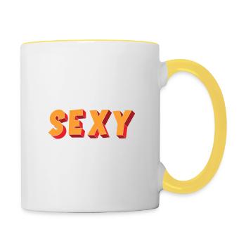 Citation de barbier Drôle de papa juste un autre gars chauve sexy - Mug contrasté - blanc/jaune - Droite