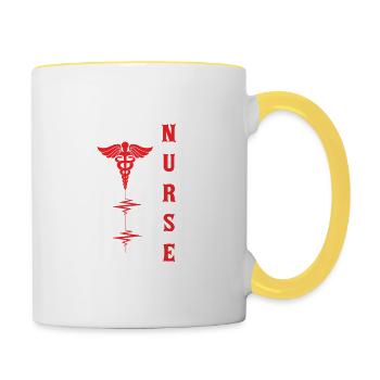 Krankenschwester Zitat Krankenschwester Amerikanische Flagge Uns Patriotische Nursi - Tasse zweifarbig - Weiß/Gelb - Rechts