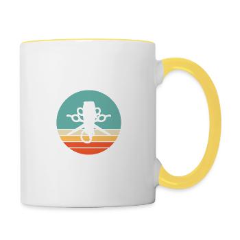 Citation de barbier autorisée à transporter Vingtage Barber aussi - Mug contrasté - blanc/jaune - Droite
