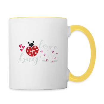 Valentine Quote Love Bug Valentine - Contrasting Mug - white/yellow - Right