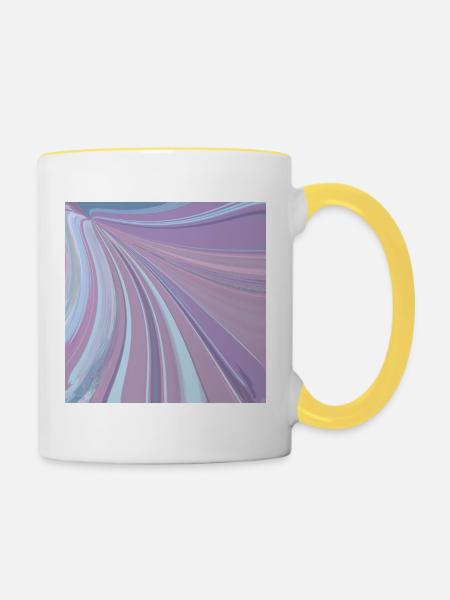 Lila Regenbogen - Tasse zweifarbig - Weiß/Gelb