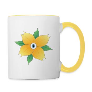 Flower - Eye - Contrasting Mug - white/yellow - Right