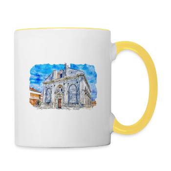 Italy Watercolor Sketch Hand Drawn Illustration - Contrasting Mug - white/yellow - Right