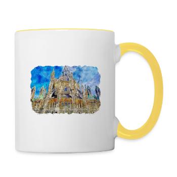 Canada Aquarelle Sketch Illustration dessinée à la main - Mug contrasté - blanc/jaune - Droite