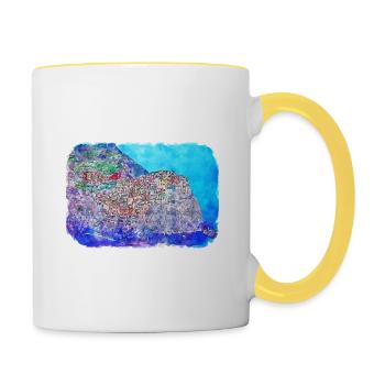 Italy Watercolor Sketch Hand Drawn Illustration - Contrasting Mug - white/yellow - Right