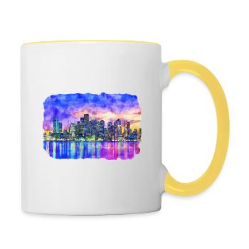 Florida USA Watercolor Sketch Drawn Illustration - Contrasting Mug - white/yellow - Right