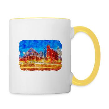 Canada Aquarelle Sketch Illustration dessinée à la main - Mug contrasté - blanc/jaune - Droite