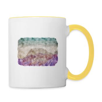 Illustration de croquis à l’aquarelle de Californie usa - Mug contrasté - blanc/jaune - Droite