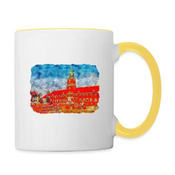 Seville Spain Watercolor Sketch Illustration - Contrasting Mug - white/yellow - Right