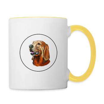 Segugio Italiano Italienischer Hund Aquarell Illustrati - Tasse zweifarbig - Weiß/Gelb - Rechts