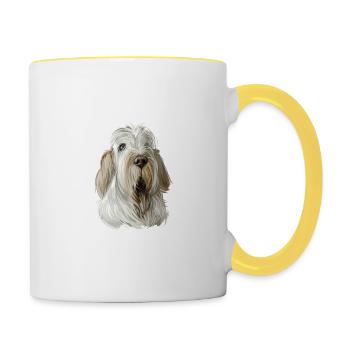 Spinone Italiano Reinrassiger Hund Aquarell Illustrat - Tasse zweifarbig - Weiß/Gelb - Rechts