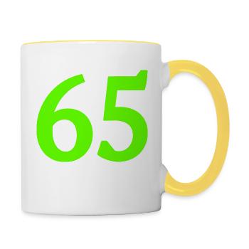 Number 65 - Contrasting Mug - white/yellow - Right