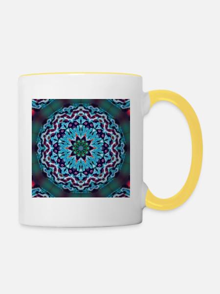 Kaleidoscopic Lightpainting Design #1 - Tasse zweifarbig - Weiß/Gelb