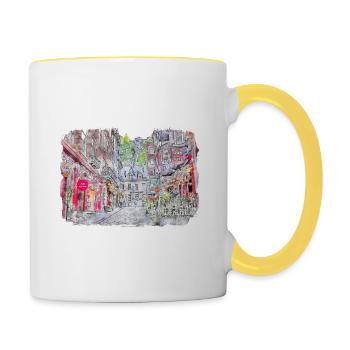 Canada Aquarelle Sketch Illustration dessinée à la main - Mug contrasté - blanc/jaune - Droite