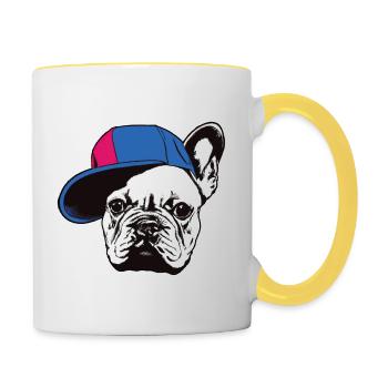 Französisch-Amerikanisch - Tasse zweifarbig - Weiß/Gelb - Rechts