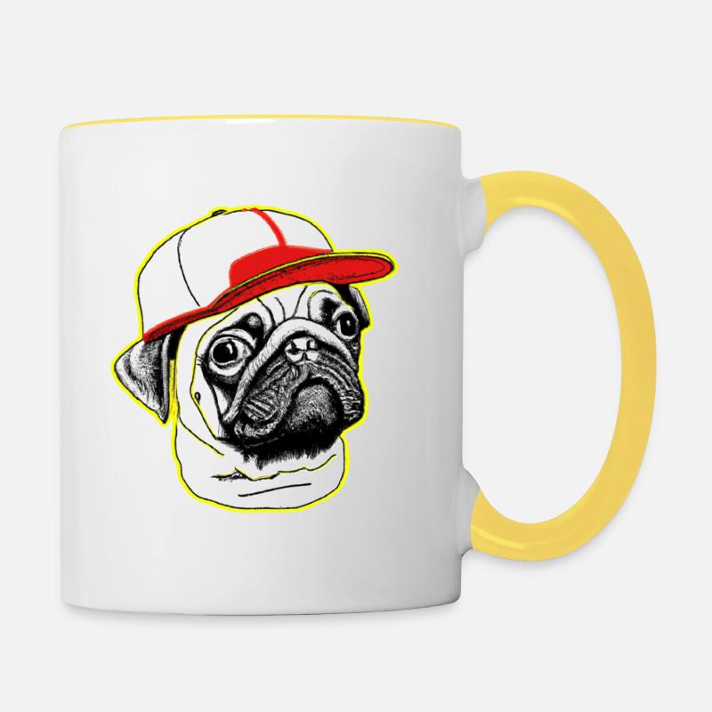 Pug Life - Contrasting Mug - white/yellow